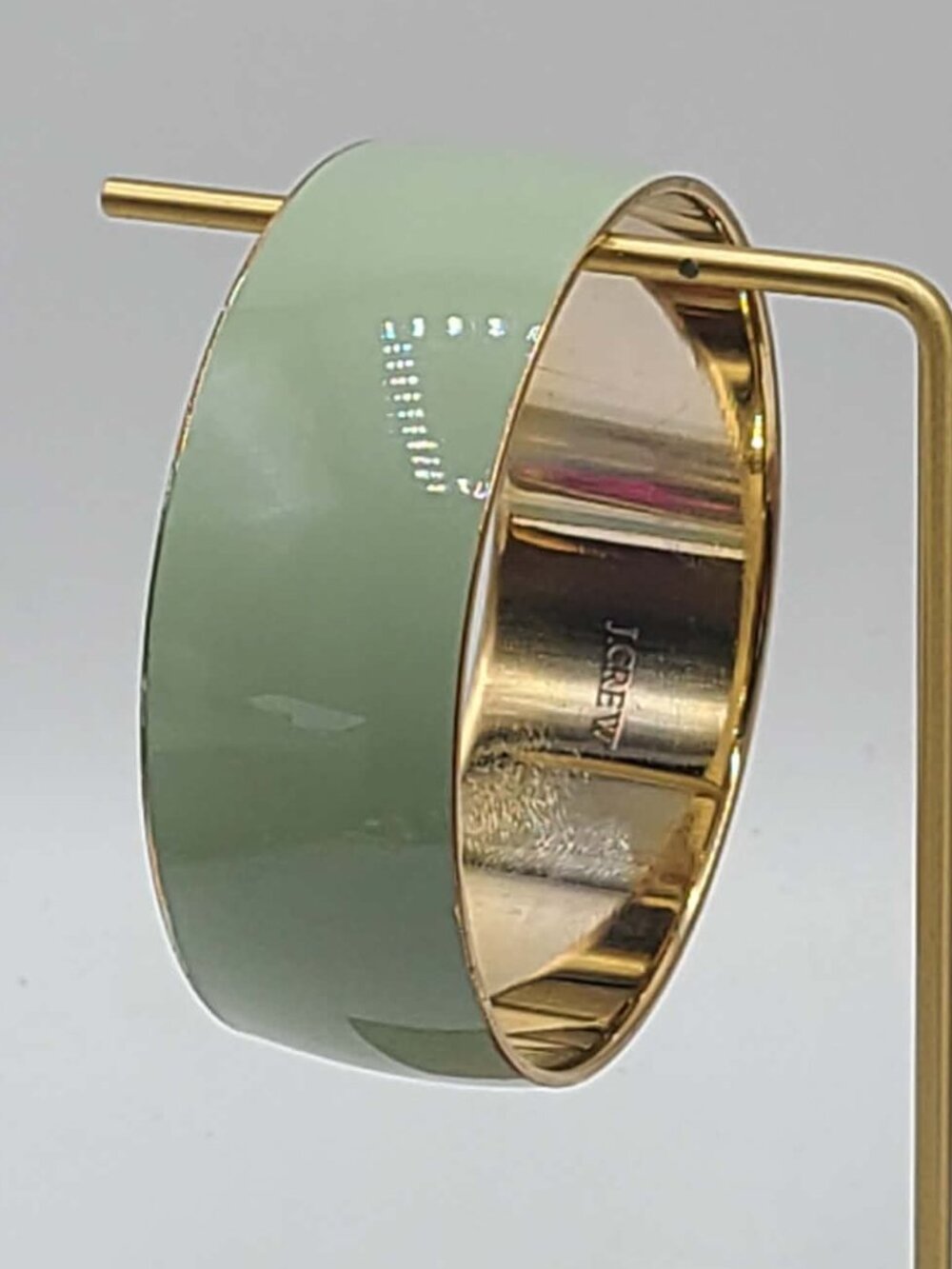 J Crew Green Enamel Gold Tone Bangle